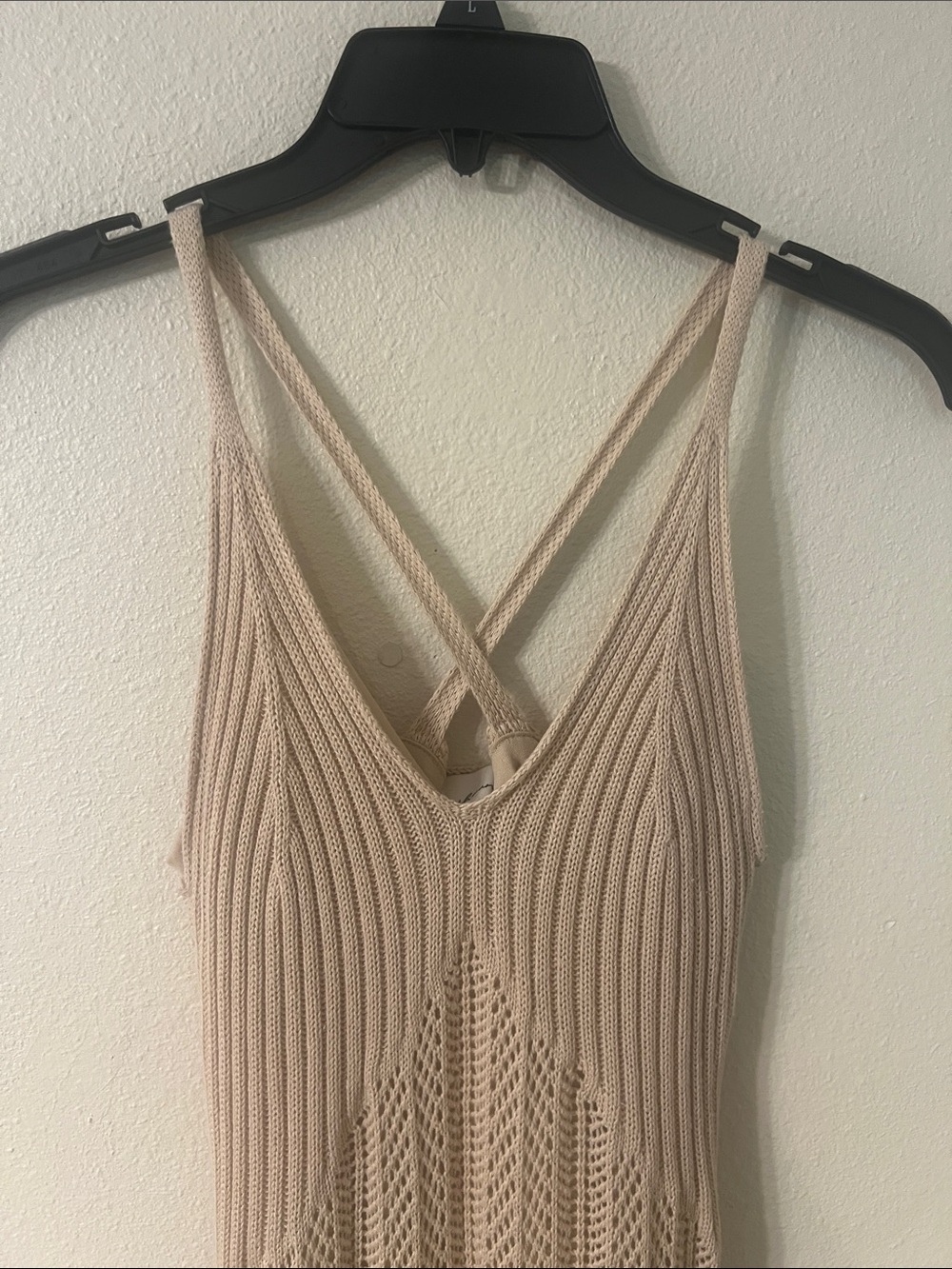 Tan Knit Maxi Dress - Beige